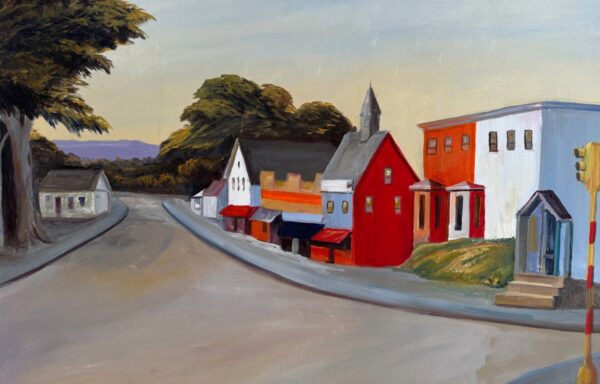 Main Street at Dusk (Original Oil on Canvas 24″x30″)