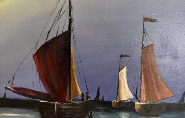 Sails at the Shore (Original Oil Canvas 24″x30″)